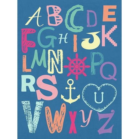 Alphabet Gold Ornate Wood Framed Art Print with Double Matting by Lewis, Sheldon