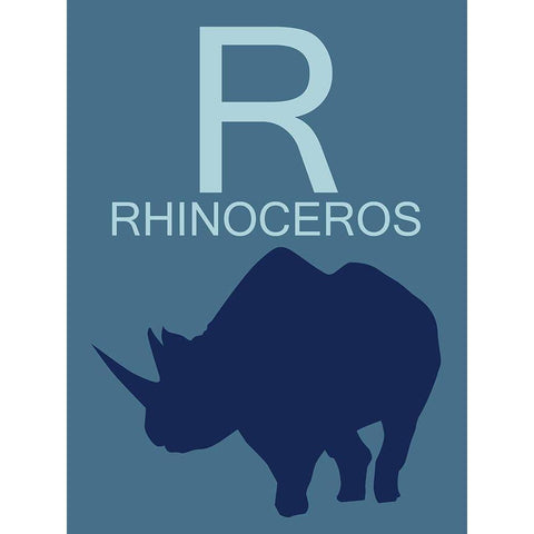Rhino Black Modern Wood Framed Art Print with Double Matting by Lewis, Sheldon