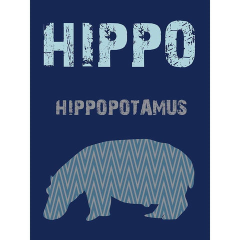 Hippo Black Modern Wood Framed Art Print with Double Matting by Lewis, Sheldon