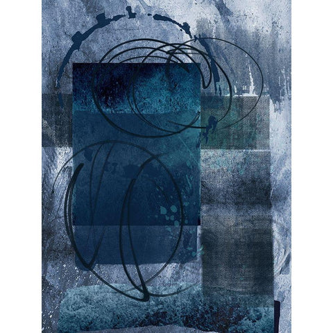 Samba Blue Black Modern Wood Framed Art Print by Lewis, Sheldon