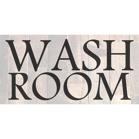 Washroom Black Modern Wood Framed Art Print with Double Matting by Lewis, Sheldon