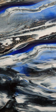 Blending Blue 1 Black Ornate Wood Framed Art Print with Double Matting by Lewis, Sheldon