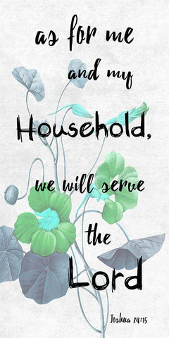 Joshua 24-15 Black Ornate Wood Framed Art Print with Double Matting by Lewis, Sheldon