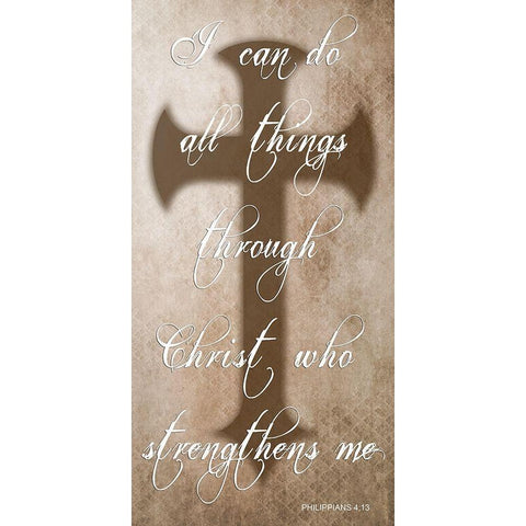 All Things Through Christ Black Modern Wood Framed Art Print by Lewis, Sheldon