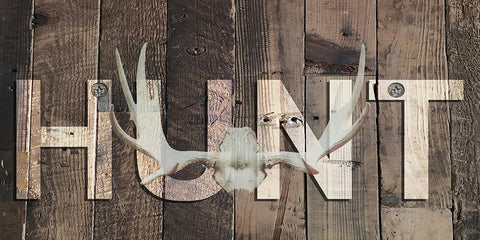 Hunt White Modern Wood Framed Art Print with Double Matting by Lewis, Sheldon