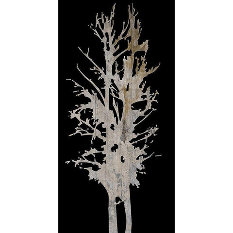 Twin Twigs 2 White Modern Wood Framed Art Print by Lewis, Sheldon