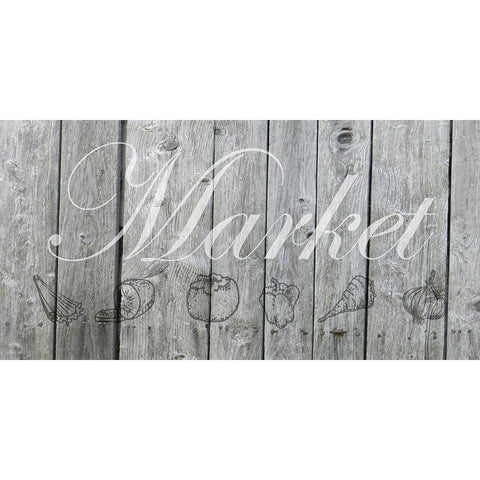 Market White Modern Wood Framed Art Print by Lewis, Sheldon