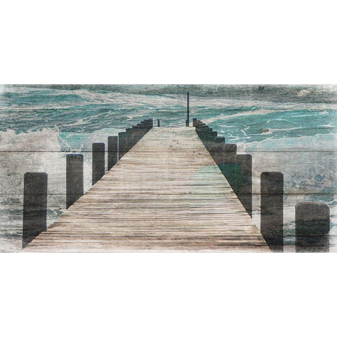 Jetty White Modern Wood Framed Art Print by Lewis, Sheldon