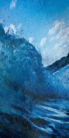 Cool Wave 2 White Modern Wood Framed Art Print with Double Matting by Lewis, Sheldon
