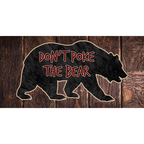 Dont Poke The Bear Black Modern Wood Framed Art Print by Lewis, Sheldon