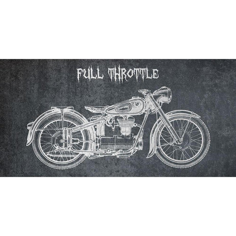 Full Throttle White Modern Wood Framed Art Print by Lewis, Sheldon