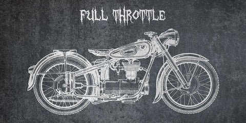 Full Throttle Black Ornate Wood Framed Art Print with Double Matting by Lewis, Sheldon