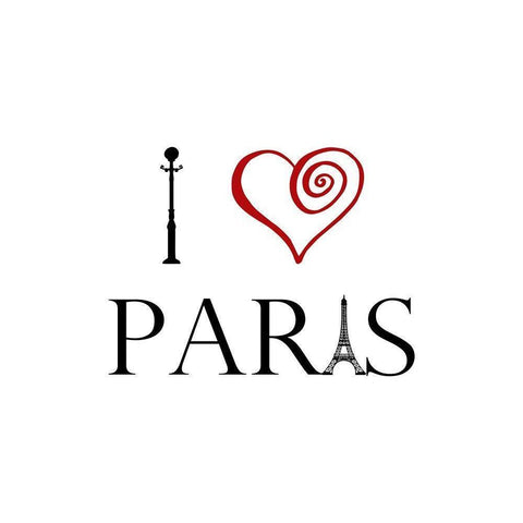 Paris Love 1 White Modern Wood Framed Art Print by Lewis, Sheldon