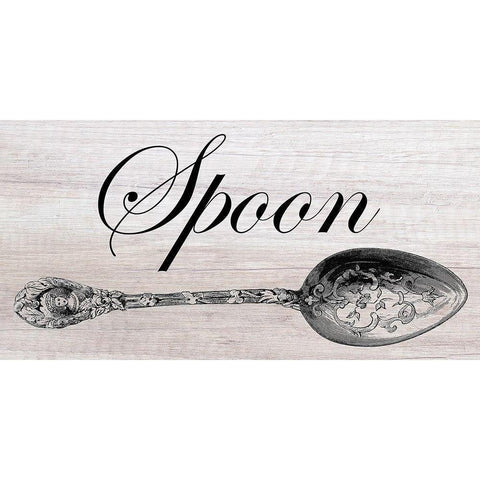 Vintage Spoon White Modern Wood Framed Art Print by Lewis, Sheldon
