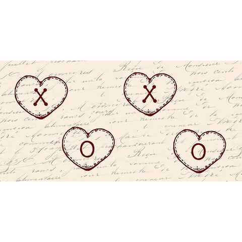 X and O White Modern Wood Framed Art Print by Lewis, Sheldon