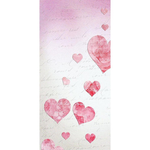 Hearts White Modern Wood Framed Art Print by Lewis, Sheldon