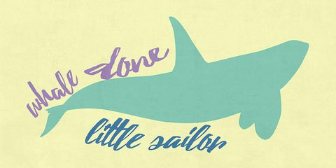 Whale Done White Modern Wood Framed Art Print with Double Matting by Lewis, Sheldon