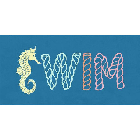 Swim Black Modern Wood Framed Art Print by Lewis, Sheldon