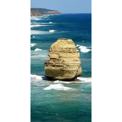Top View Coastline 2 White Modern Wood Framed Art Print by Lewis, Sheldon