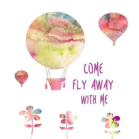Fly Away White Modern Wood Framed Art Print with Double Matting by Lewis, Sheldon
