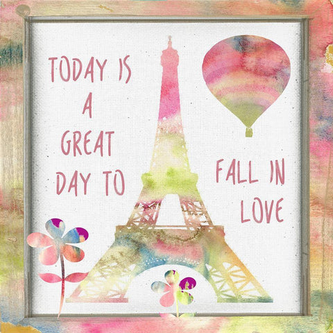 Fall In Love Black Ornate Wood Framed Art Print with Double Matting by Lewis, Sheldon