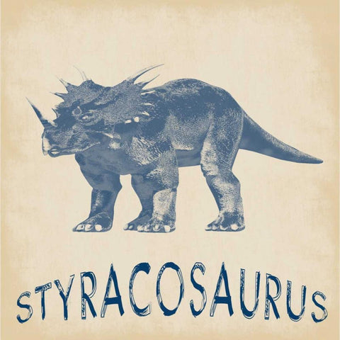 Styracosaurus Dino White Modern Wood Framed Art Print with Double Matting by Lewis, Sheldon