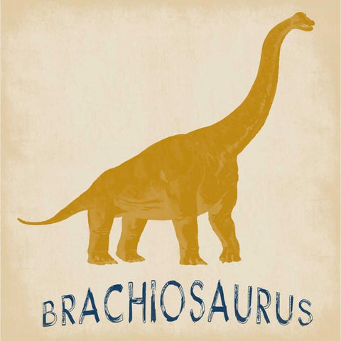 Brachiosaurus Dino Black Ornate Wood Framed Art Print with Double Matting by Lewis, Sheldon