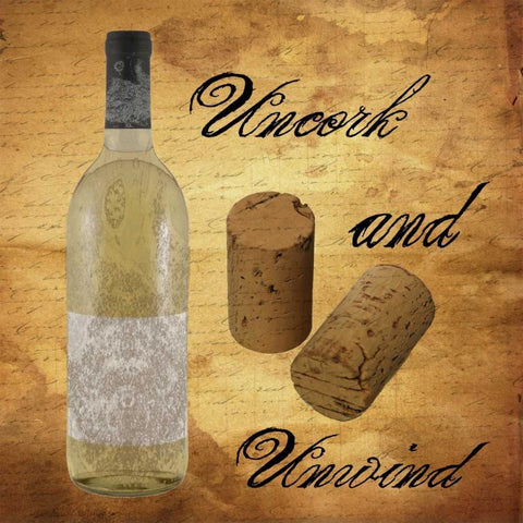 Uncork White Modern Wood Framed Art Print with Double Matting by Lewis, Sheldon