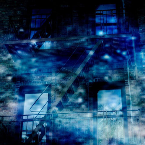 Midnight Blues White Modern Wood Framed Art Print by Lewis, Sheldon
