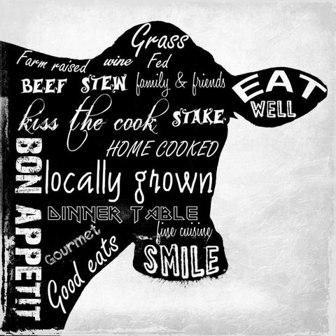 Cuisine Typography Black Modern Wood Framed Art Print by Lewis, Sheldon