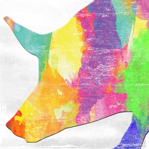 Colorful Swine White Modern Wood Framed Art Print by Lewis, Sheldon