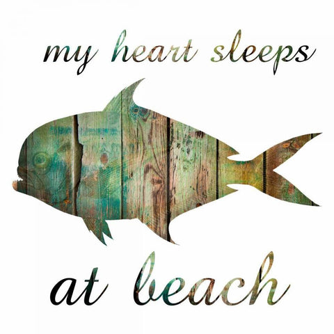 My Heart And The Beach White Modern Wood Framed Art Print with Double Matting by Lewis, Sheldon