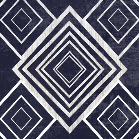 Indigo Geometrical Gem 1 Gold Ornate Wood Framed Art Print with Double Matting by Lewis, Sheldon