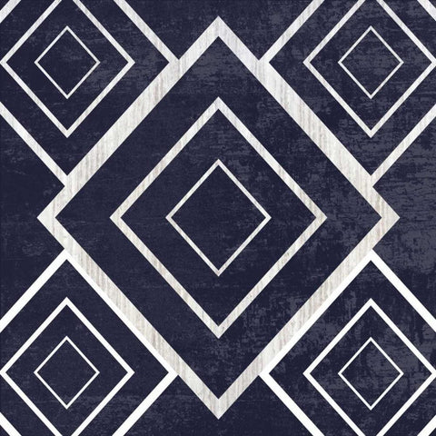 Indigo Geometrical Gem 2 Black Ornate Wood Framed Art Print with Double Matting by Lewis, Sheldon