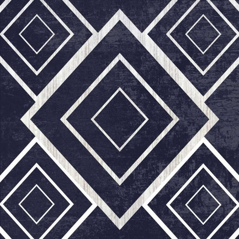 Indigo Geometrical Gem 2 Black Modern Wood Framed Art Print with Double Matting by Lewis, Sheldon
