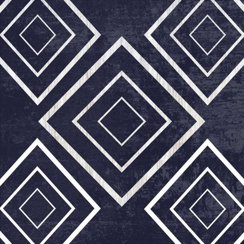 Indigo Geometrical Gem 3 Gold Ornate Wood Framed Art Print with Double Matting by Lewis, Sheldon