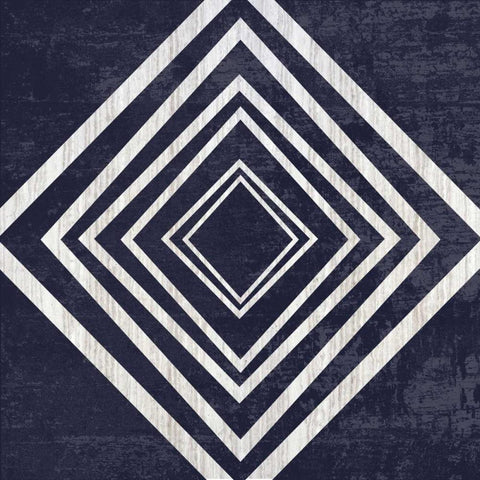 Indigo Geometrical Gem 4 Black Ornate Wood Framed Art Print with Double Matting by Lewis, Sheldon