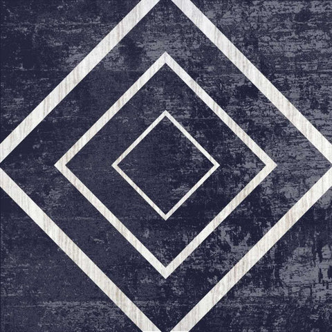 Indigo Geometrical Gem 5 Black Ornate Wood Framed Art Print with Double Matting by Lewis, Sheldon