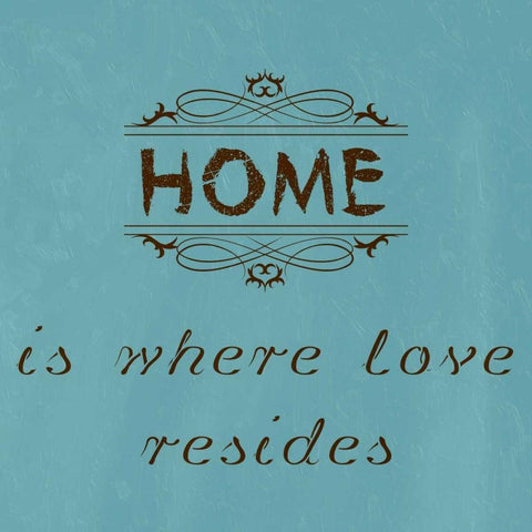 Home is Where Love Resides Black Ornate Wood Framed Art Print with Double Matting by Lewis, Sheldon