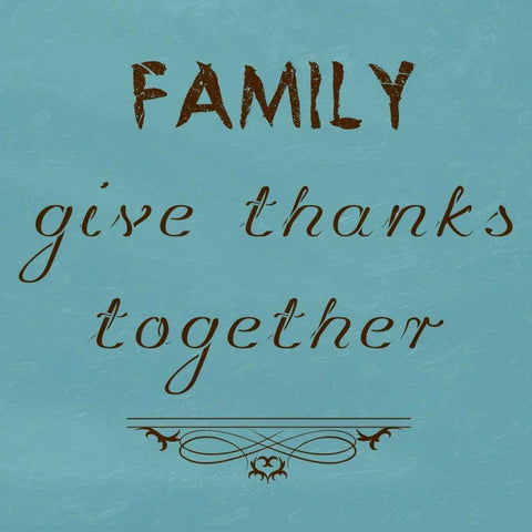 Family Give Thanks Together Gold Ornate Wood Framed Art Print with Double Matting by Lewis, Sheldon