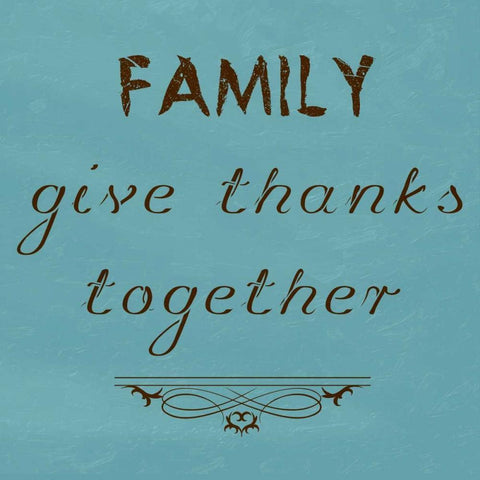 Family Give Thanks Together White Modern Wood Framed Art Print with Double Matting by Lewis, Sheldon