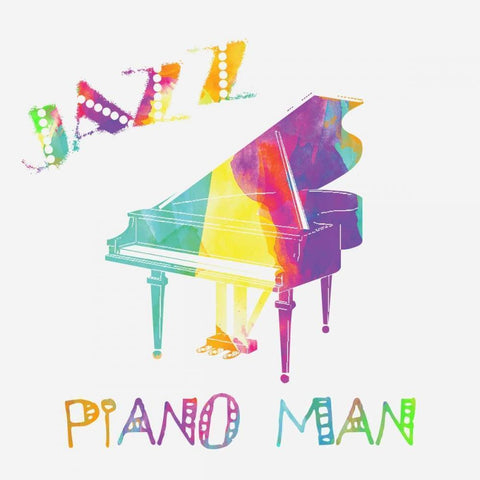 Piano Man Black Modern Wood Framed Art Print with Double Matting by Lewis, Sheldon