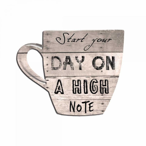 High Note Coffee Black Modern Wood Framed Art Print by Lewis, Sheldon