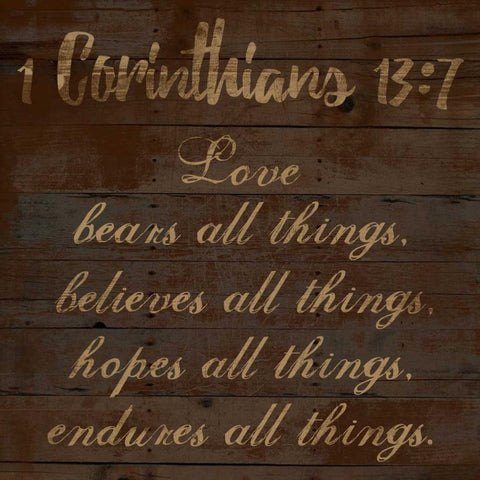 Corinthians 13-7 White Modern Wood Framed Art Print by Lewis, Sheldon