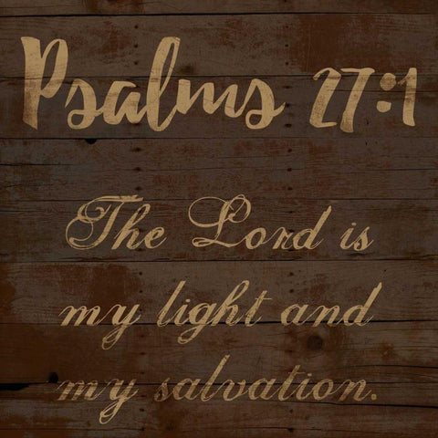 Psalms 27-1 Black Modern Wood Framed Art Print by Lewis, Sheldon