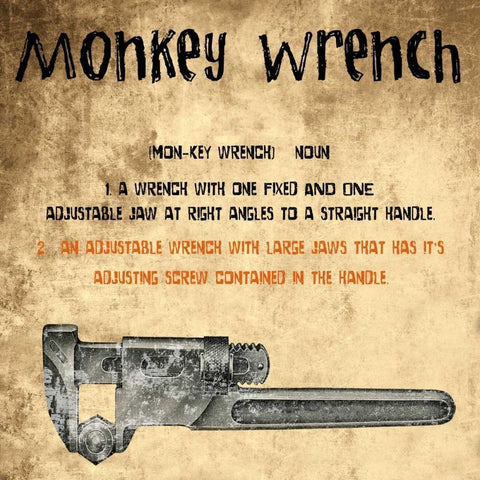 Monkey Wrench Black Modern Wood Framed Art Print with Double Matting by Lewis, Sheldon