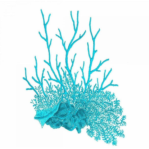 Blue Coral 2 Black Modern Wood Framed Art Print with Double Matting by Lewis, Sheldon