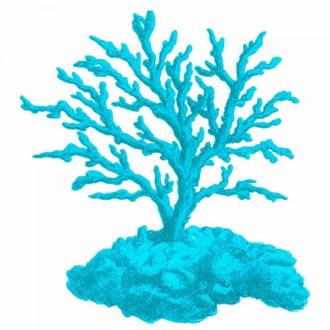 Blue Coral 4 Black Modern Wood Framed Art Print with Double Matting by Lewis, Sheldon