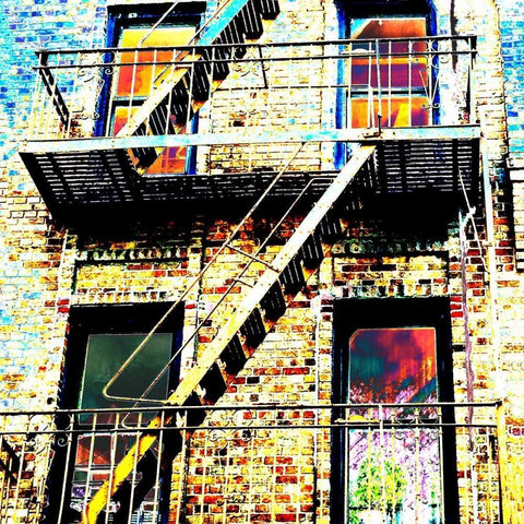 Colorful Life Brooklyn Gold Ornate Wood Framed Art Print with Double Matting by Lewis, Sheldon