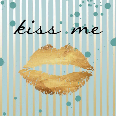 Kiss White Modern Wood Framed Art Print with Double Matting by Lewis, Sheldon